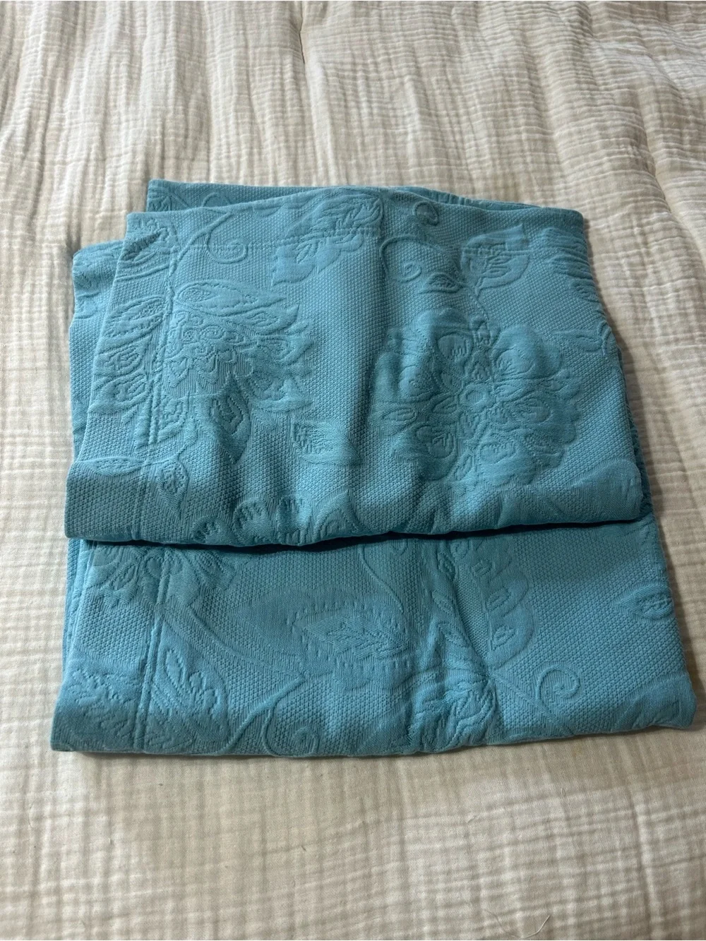 The Company Store Putnam Cotton Matelassé Shams Standard- Lagoon Blue